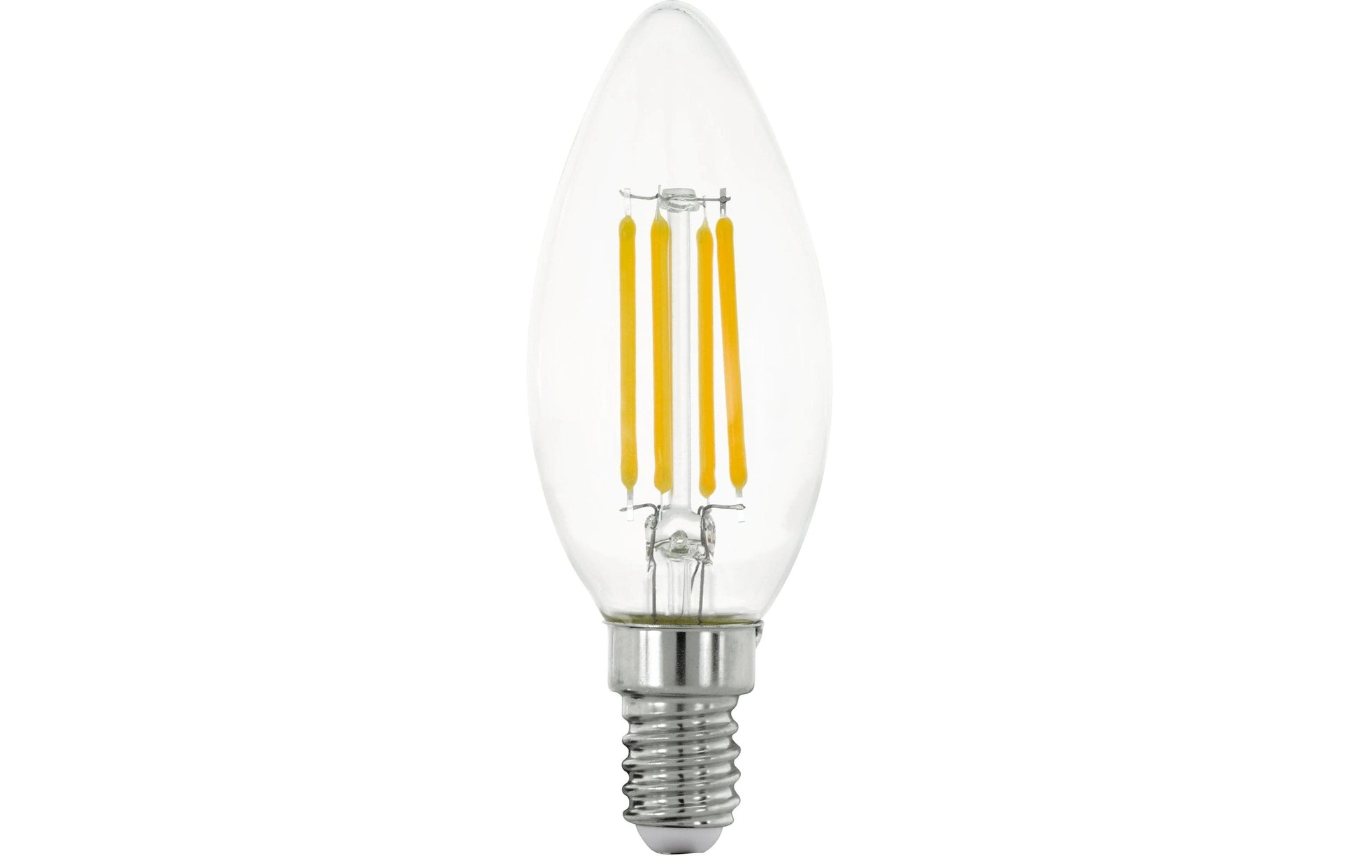 EGLO Leuchtmittel E14 Kerze – 470 lm, 2,2 W, Warmweiss 3000 K – IP20 – 1 Stk. – Transparent, Glas