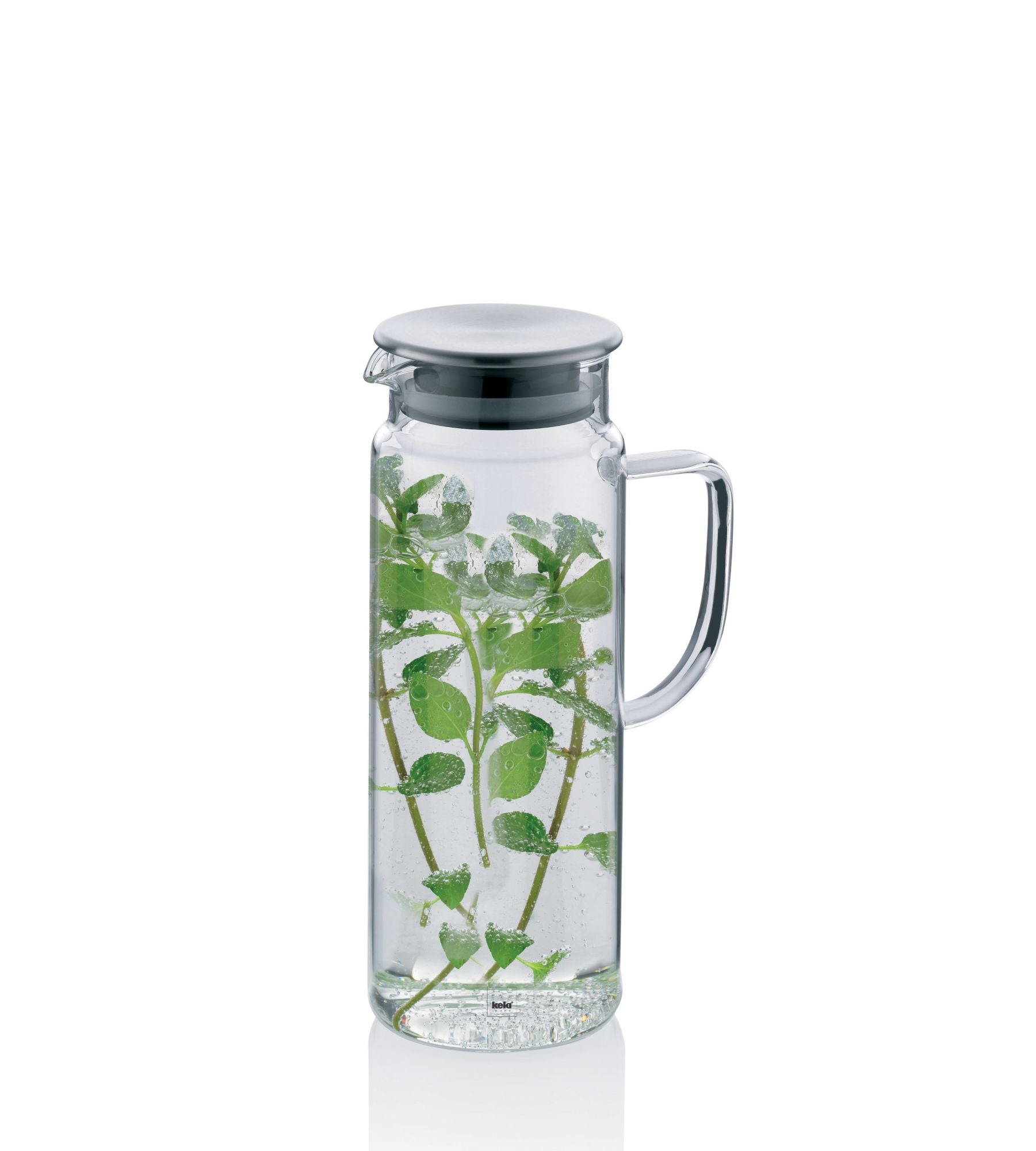 Kela Karaffe – 1 l, Ø 8,5 cm, H 23,0 cm, Borosilikatglas, Transparent, mit Deckel