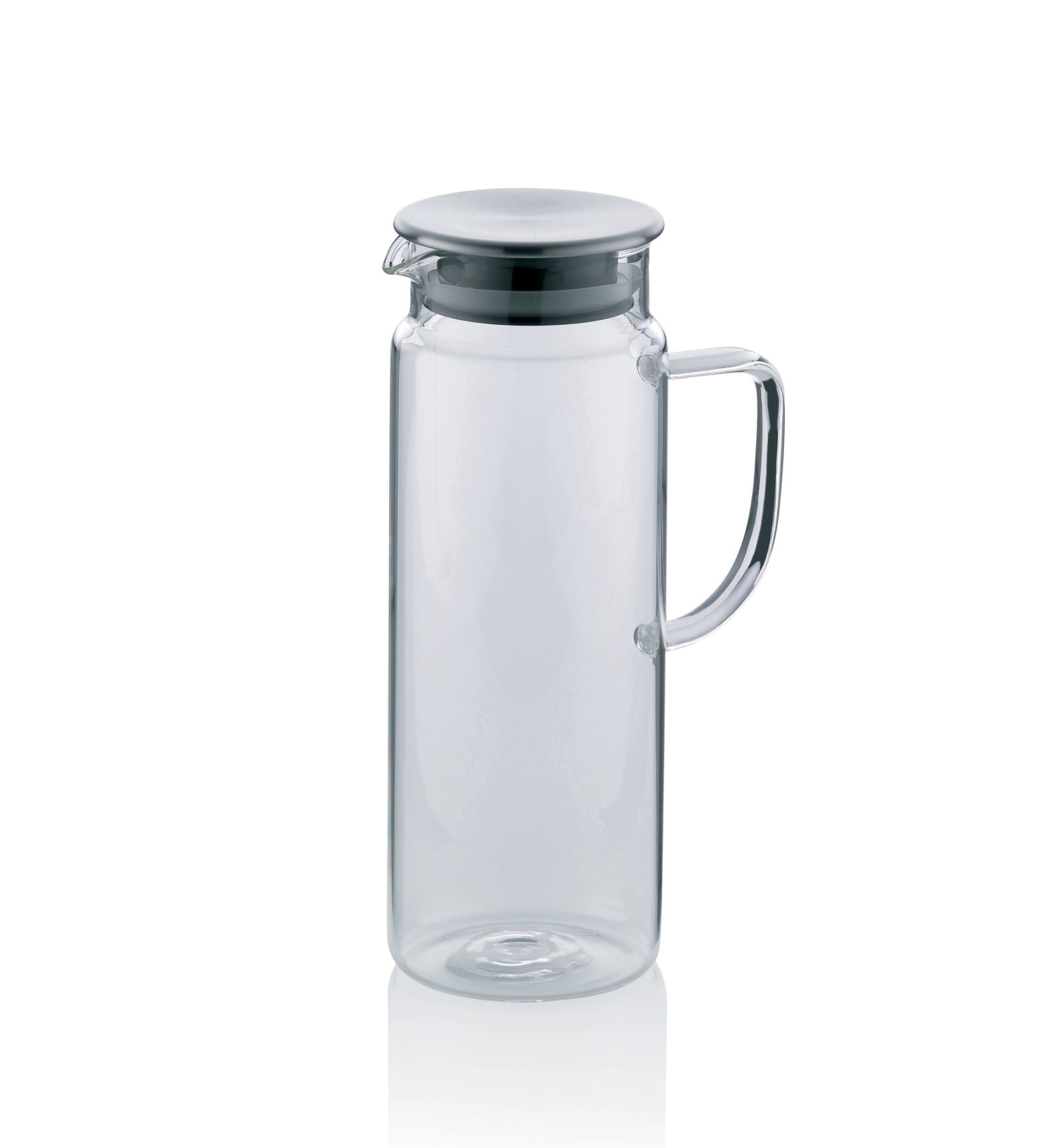 Kela Karaffe – 1 l, Ø 8,5 cm, H 23,0 cm, Borosilikatglas, Transparent, mit Deckel