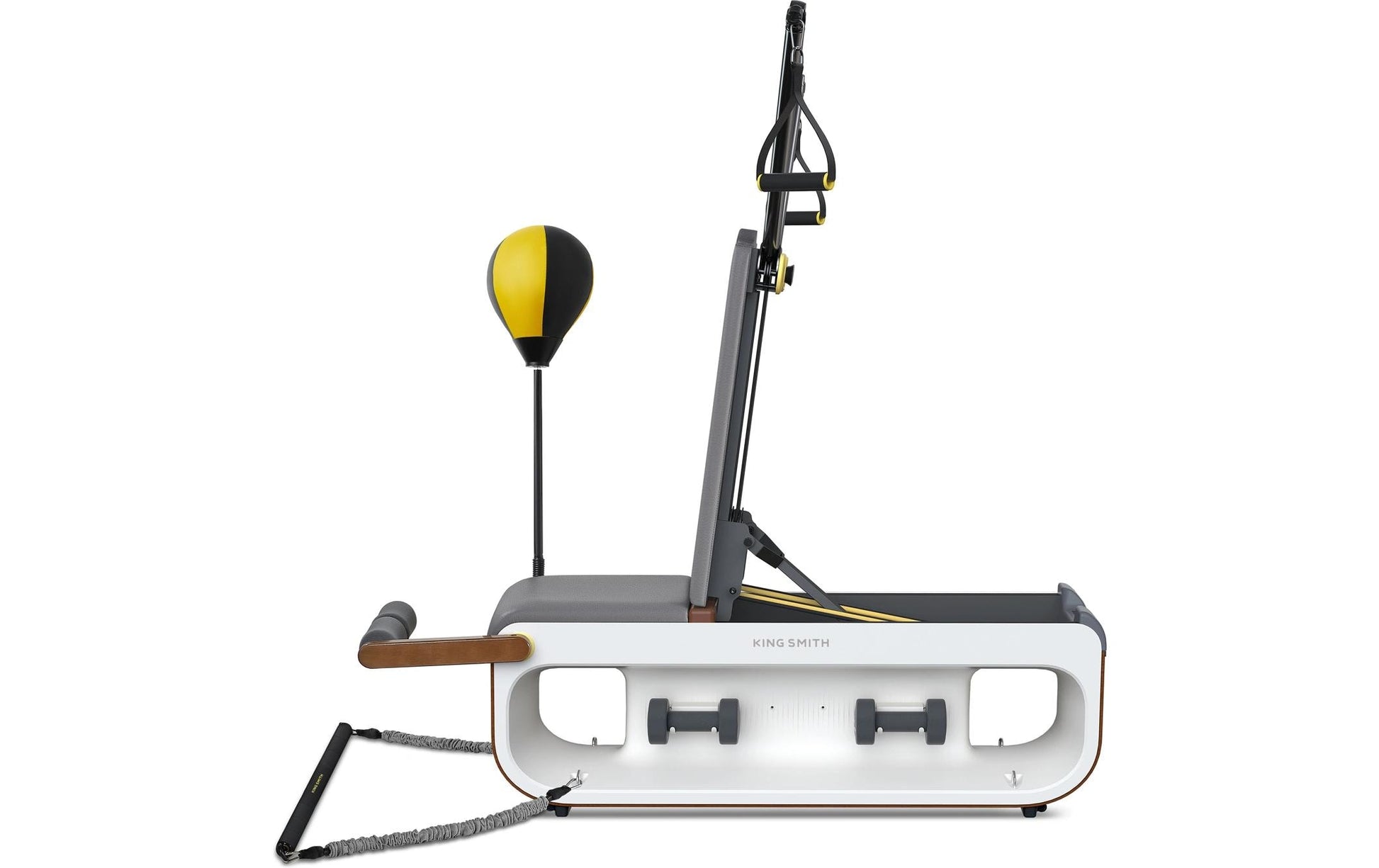 Kingsmith Trainingsbank, 117 × 34 × 41,5 cm, 60 kg – Grau, Holz