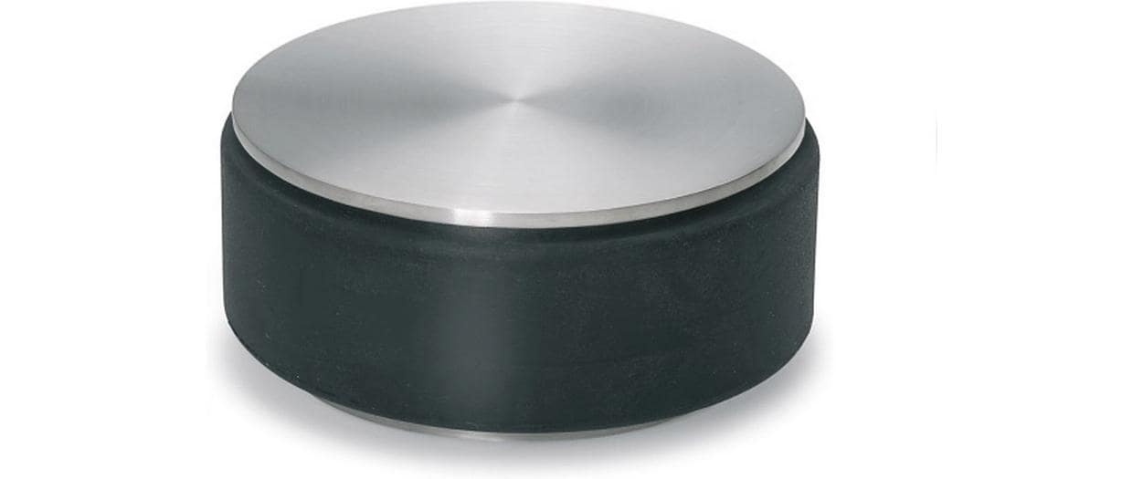 Blomus Türstopper – Gummi/Edelstahl – Schwarz/Silber – Ø 90 × H 45 mm