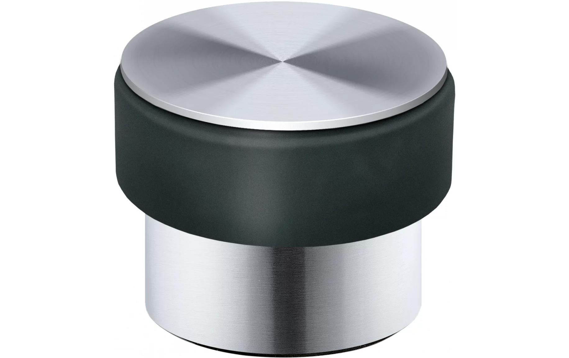 Blomus Stop Türstopper – Gummi/Edelstahl – Schwarz/Silber – Ø 90 × H 70 mm