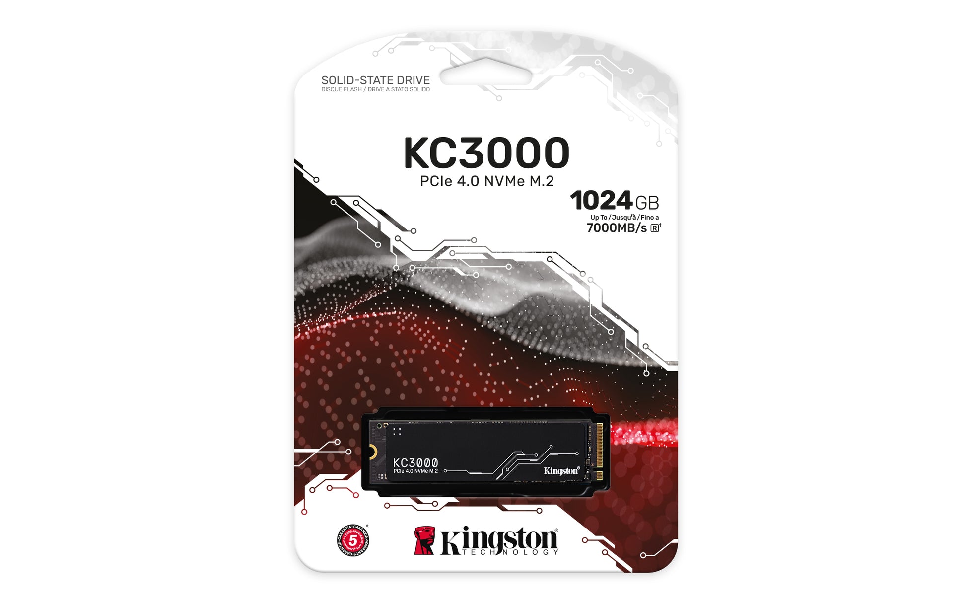 Kingston 1024GB M.2 2280 NVMe SSD – KC3000, 6'000 MB/s Schreiben, 7'000 MB/s Lesen