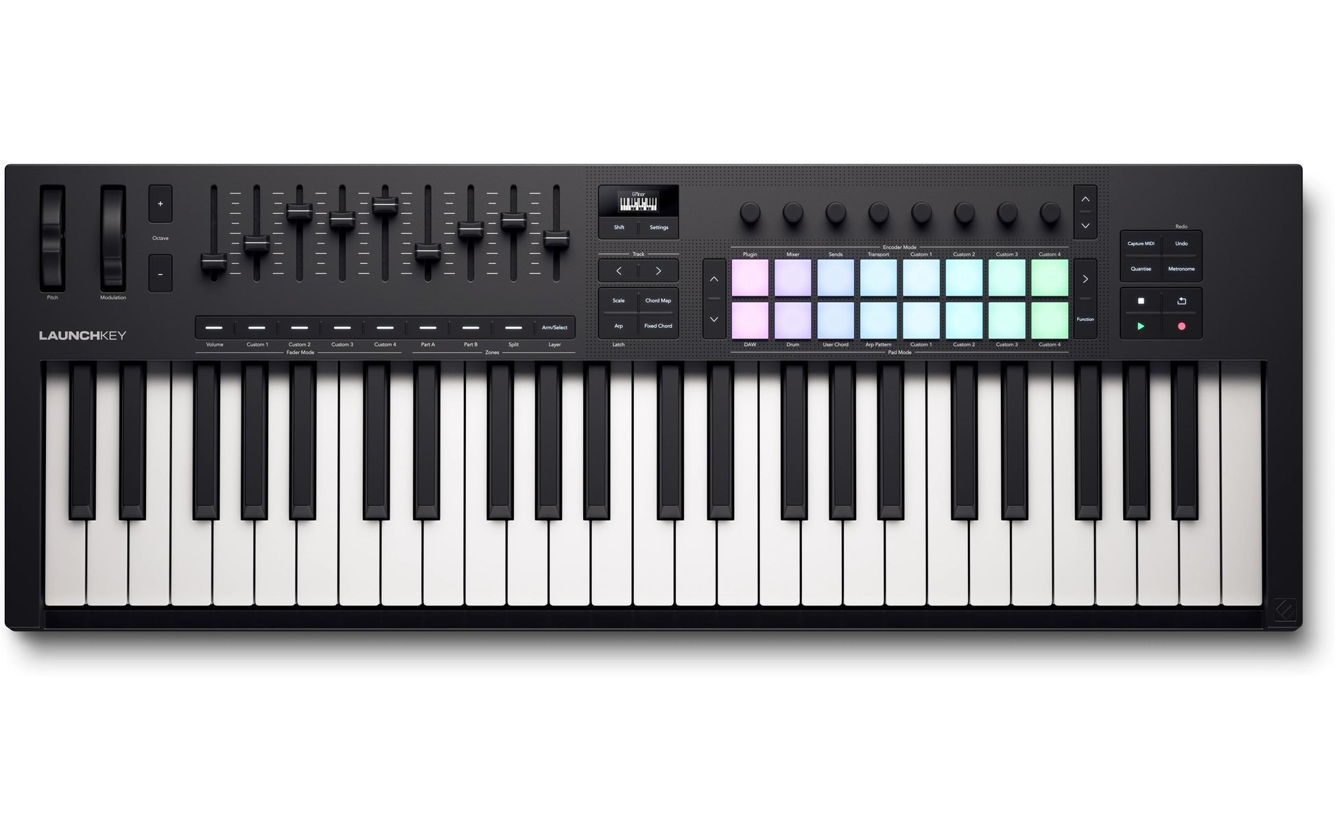 Novation Launchkey 49 Mk4 – Tastatur – kabelgebunden (USB) – halbgewichtet – Schwarz