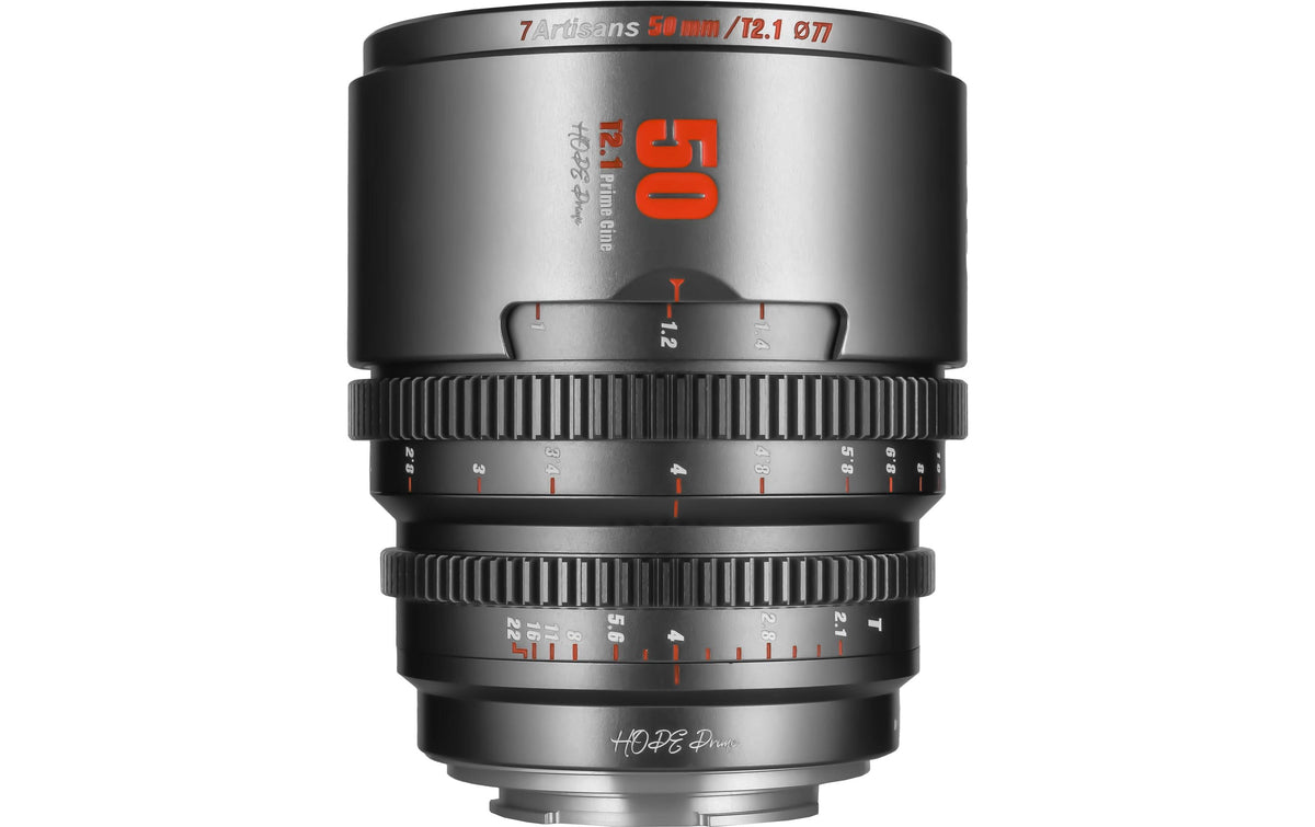 7Artisans HOPE Prime S35 50T21TG-R Objektiv – 50 mm T2.1, Super35, 77 mm Filter – für Canon