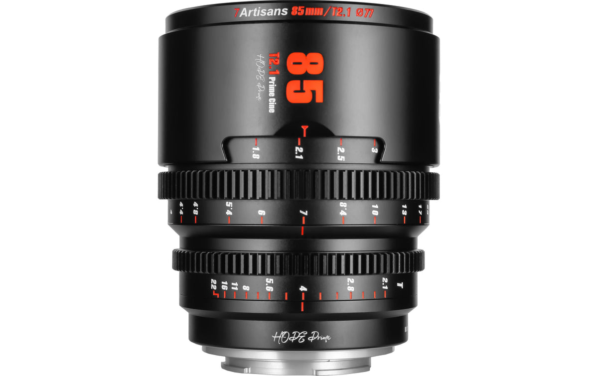 7Artisans 85T21B-E Kinoobjektiv – 85 mm T/2.1 – für Sony E-Mount – Super35 – Schwarz
