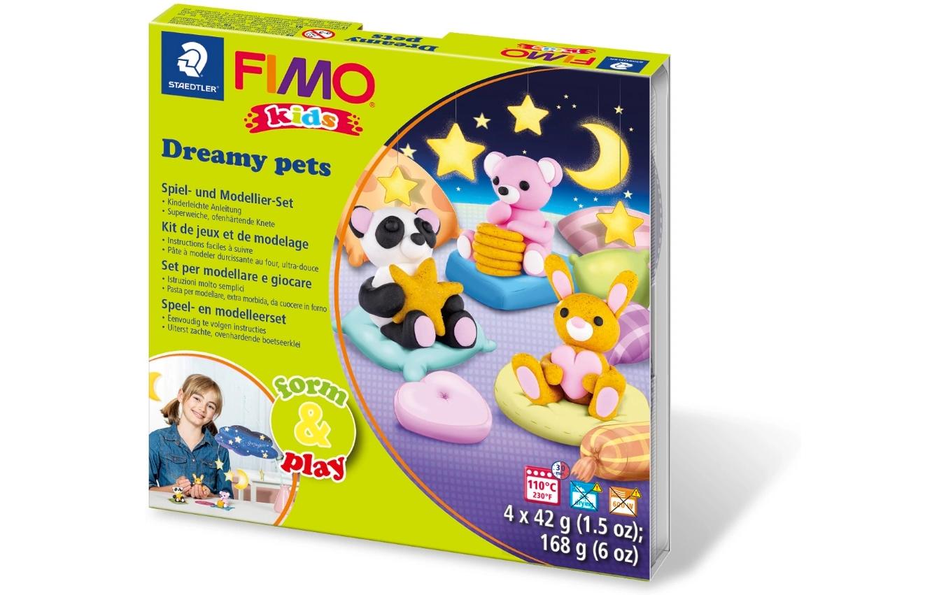 Staedtler Fimo kids – Glitzer-Modelliermassen-Set – Dreamy Pets – 168 g – 4-teilig