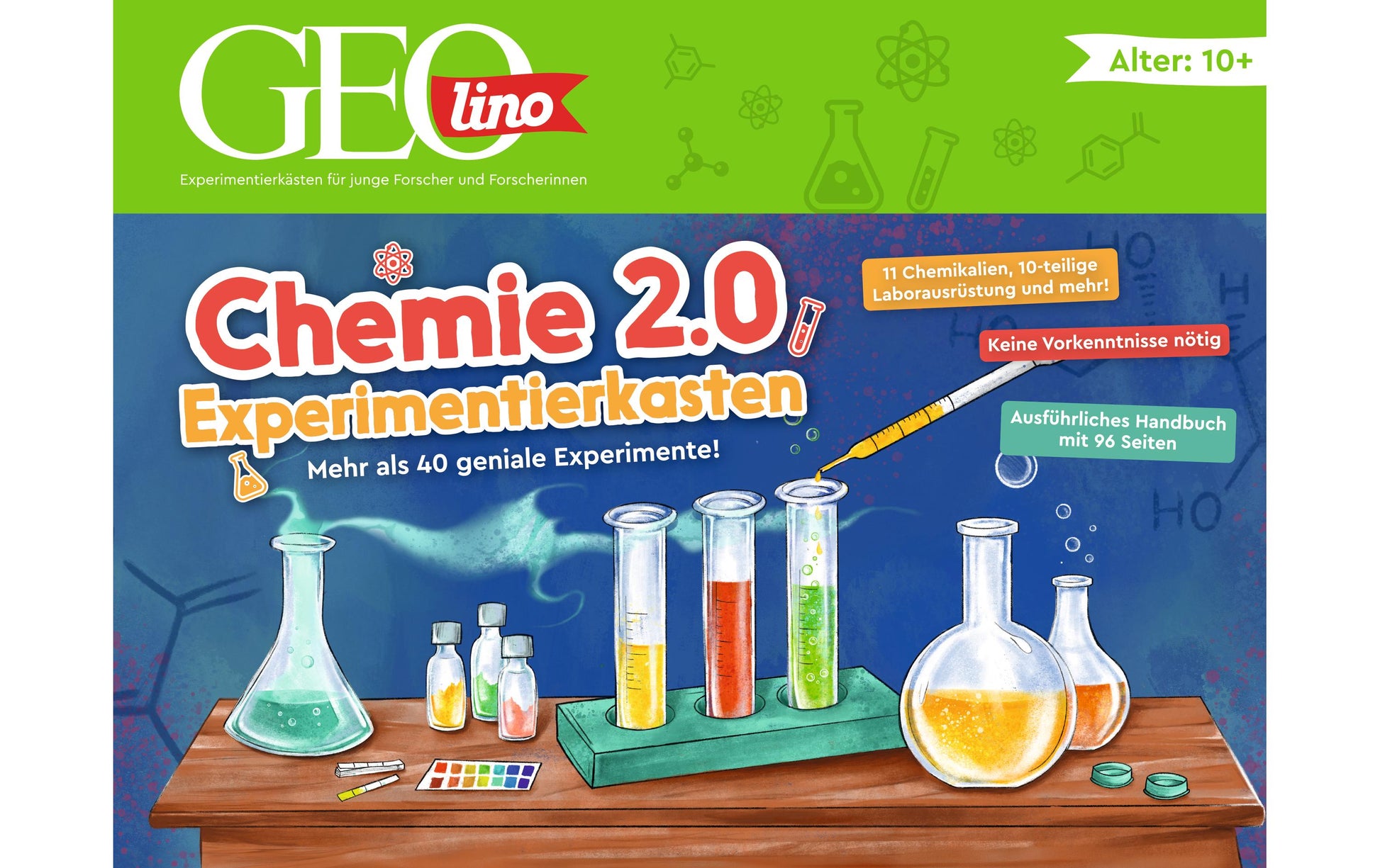 Franzis Verlag Experimentier-Set – GEOlino: Das grosse Chemieset, Chemie, ab 10 Jahren