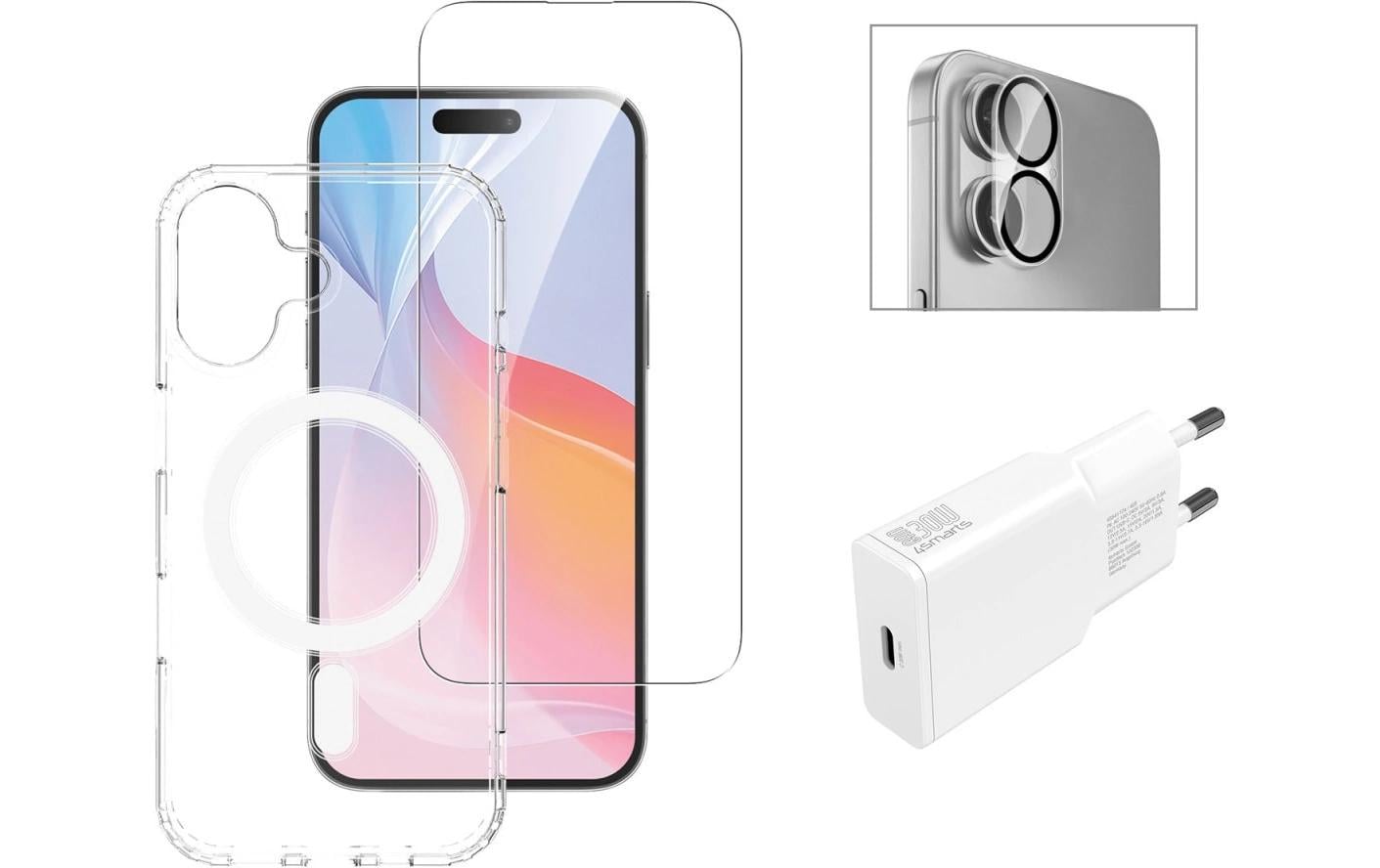 4smarts Displayschutzfolie – für Apple iPhone 16, Glas, 9H, transparent