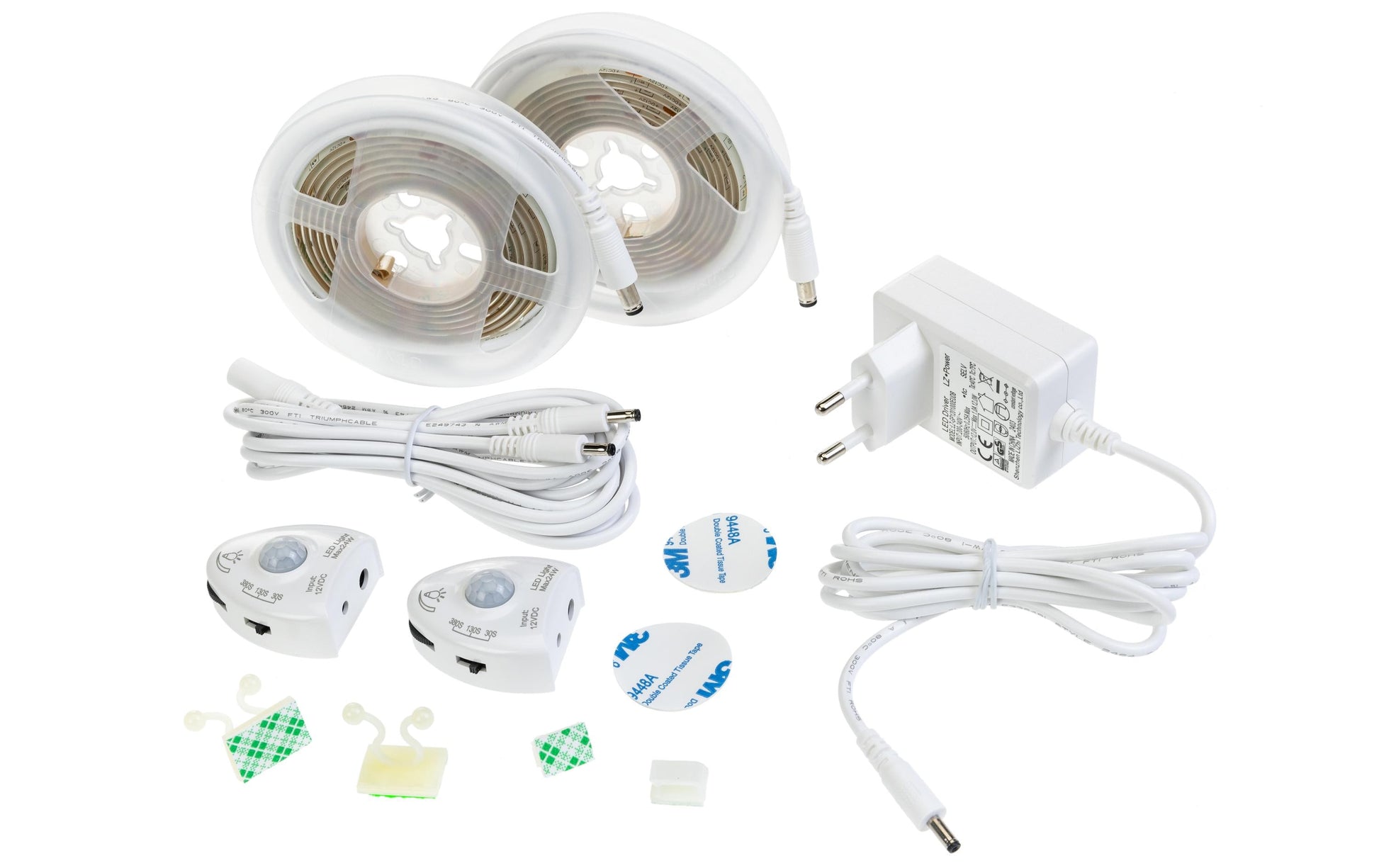 Vegas Lights LED-Strip Bettlicht Dual – 2er Pack, 1,5 m, Warmweiss, dimmbar, weiss, Taglichtsensor