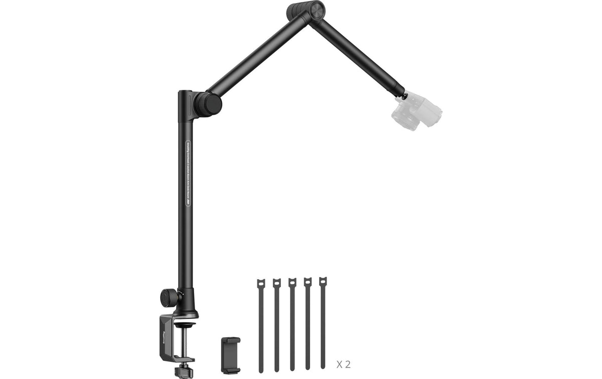 SmallRig 4324 Tischhalterung – 2 kg, höhenverstellbar, Kabelführung – für Geräte mit 1/4"-Gewinde – Schwarz