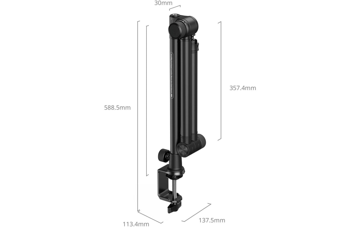 SmallRig 4324 Tischhalterung – 2 kg, höhenverstellbar, Kabelführung – für Geräte mit 1/4"-Gewinde – Schwarz