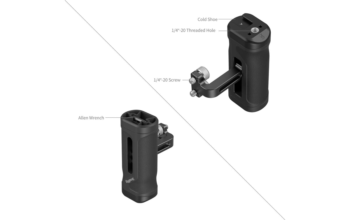 SmallRig Mini Seitenhandgriff – für Kameras mit 1/4-20" Gewinde (Abstand 18 mm) – 5 kg