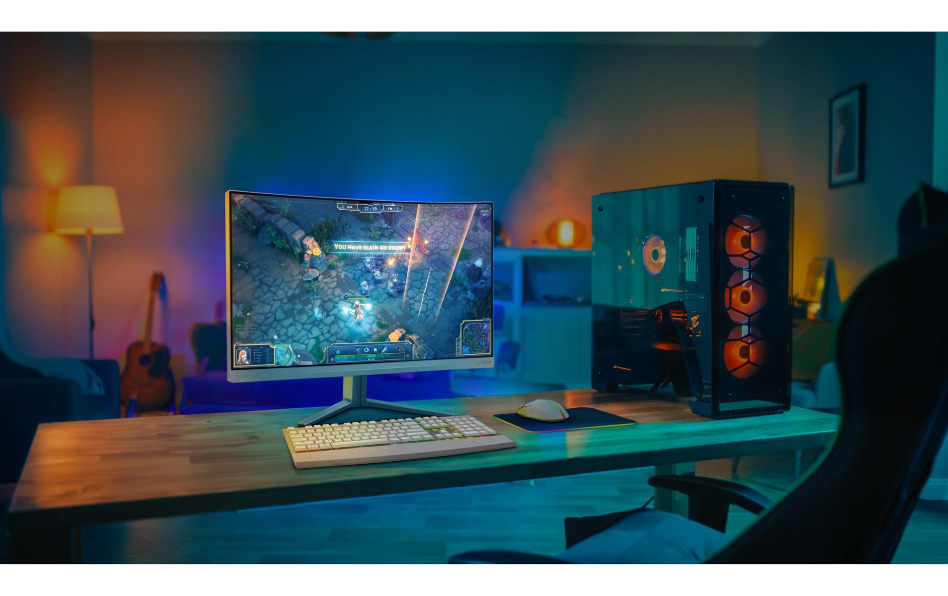 Philips 27M2C5501/00 – Monitor, 27", VA, 180 Hz, 300 cd/m², Gebogen, Adaptive Sync, VESA 100 × 100, Weiss