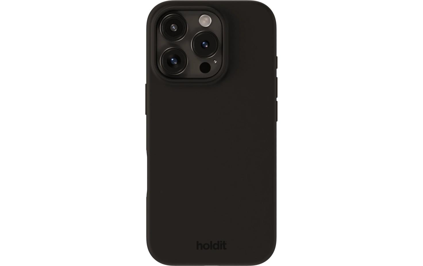 HoldIt Backcover – für Apple iPhone 16 Pro, Silikon, Schwarz