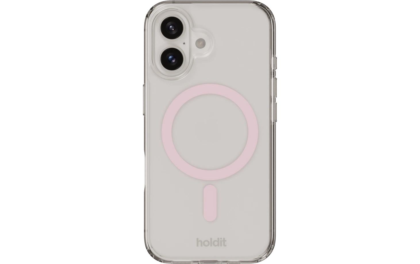 HoldIt Backcover – für Apple iPhone 16 – pink/transparent – MagSafe-kompatibel