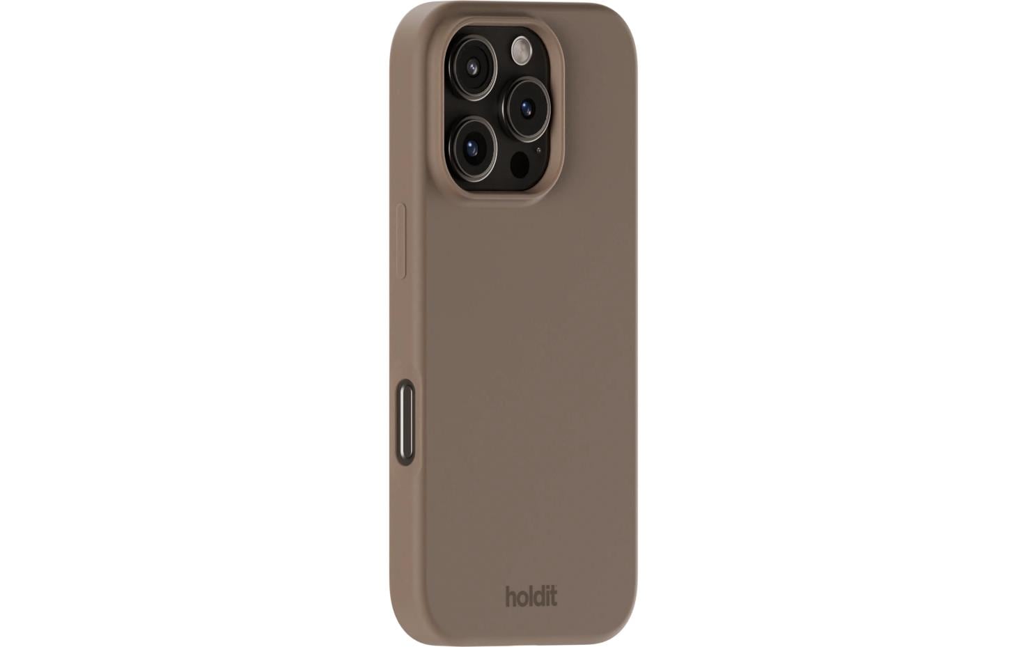 HoldIt Backcover – für Apple iPhone 16 Pro, Silikon, Braun
