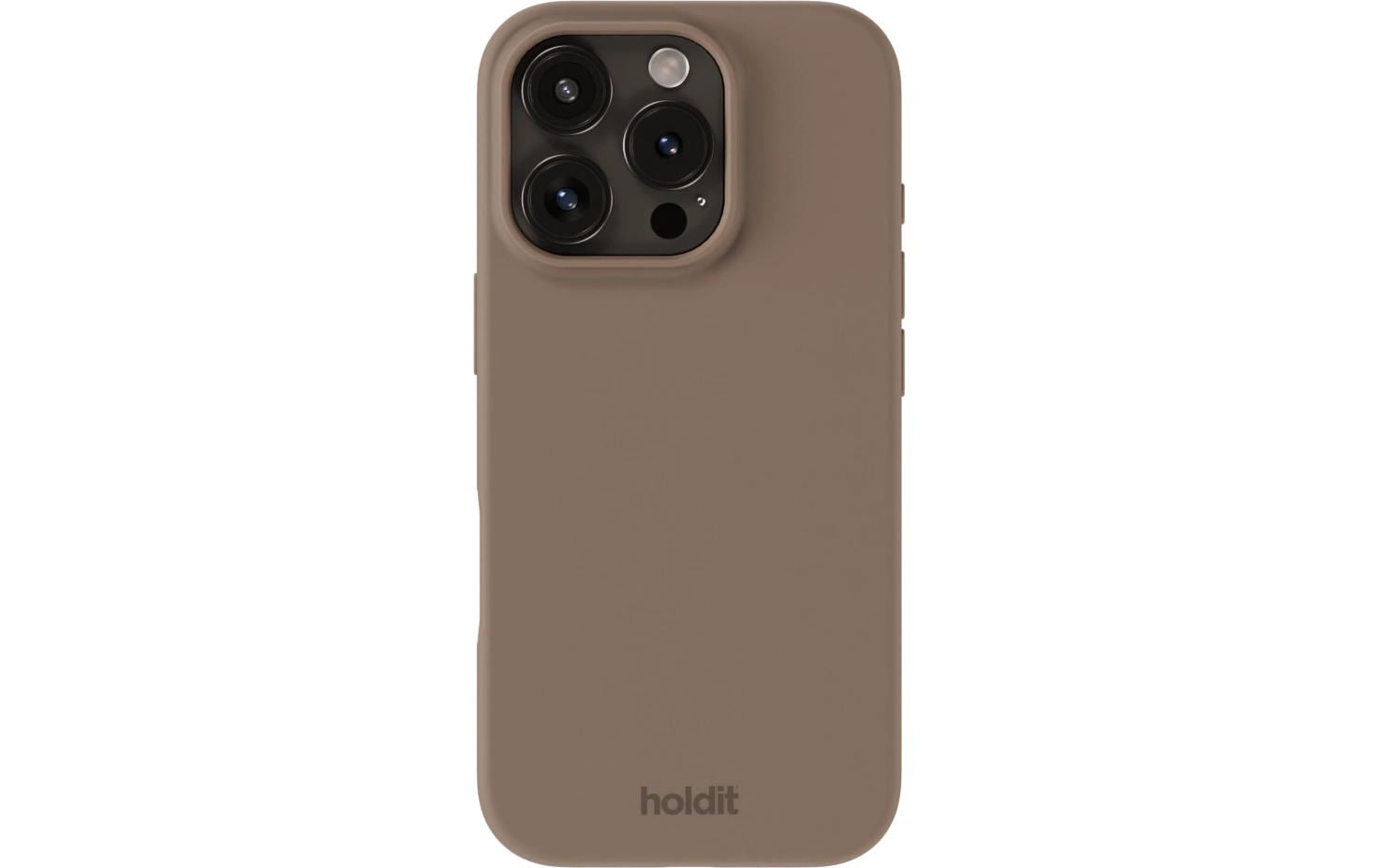 HoldIt Backcover – für Apple iPhone 16 Pro, Silikon, Braun