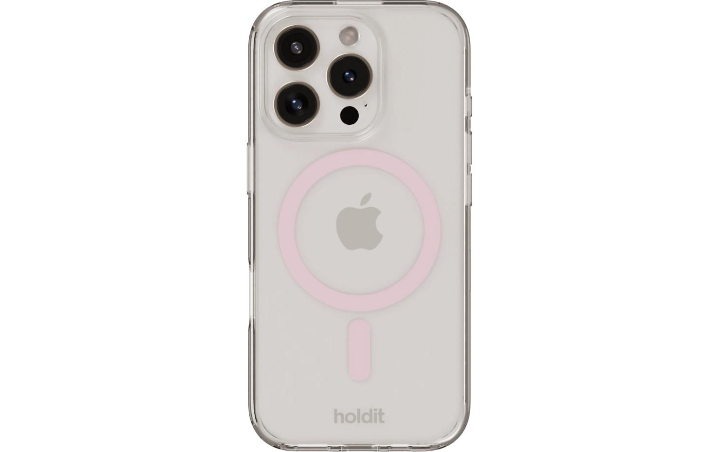 Holdit – Backcover – für Apple iPhone 16 Pro – pink/transparent – MagSafe-kompatibel, mit Kartenfach