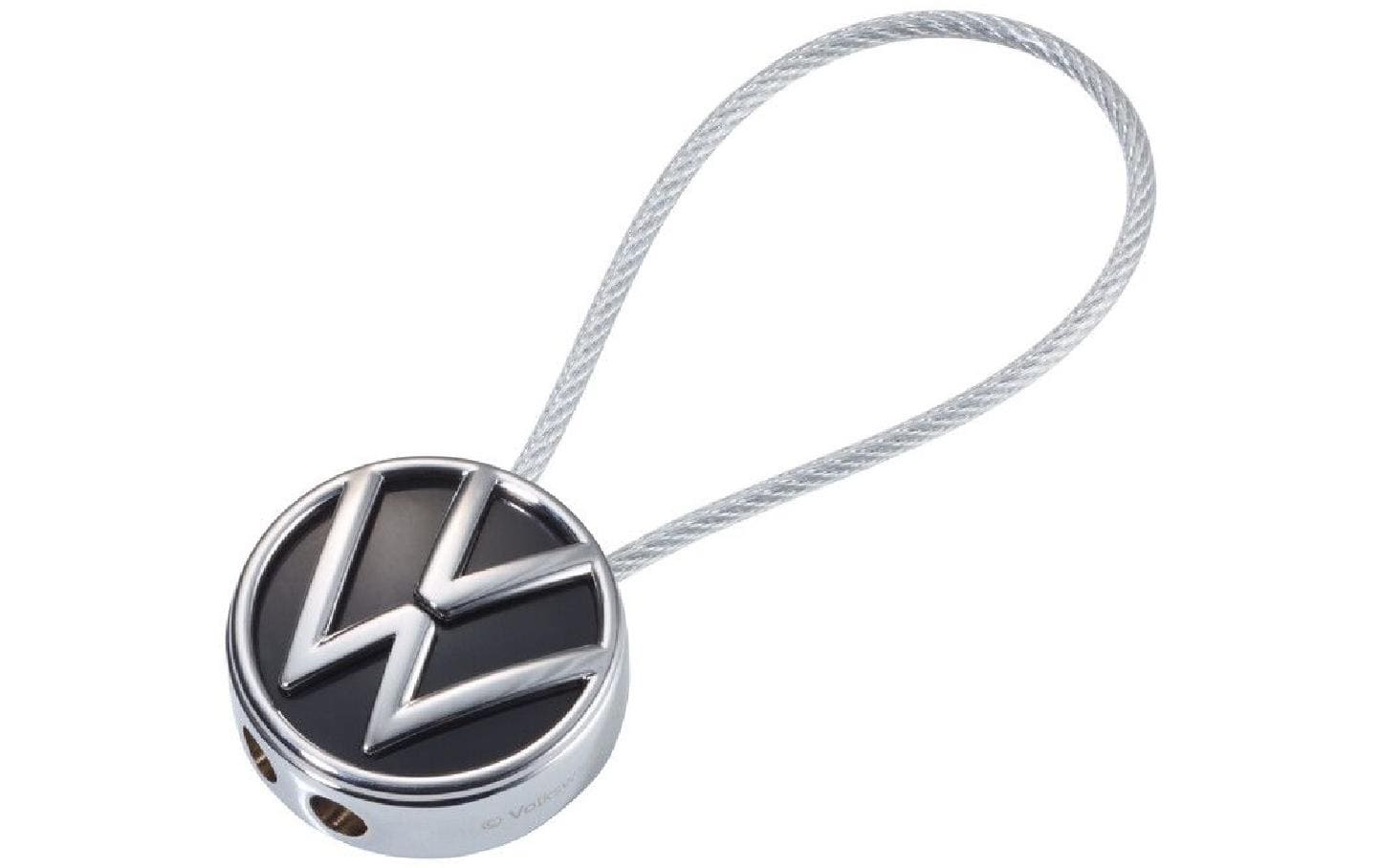 TROIKA Schlüsselanhänger VW Loop – Metall, Schwarz/Silber, 80 × 32 × 12 mm, 6er-Pack