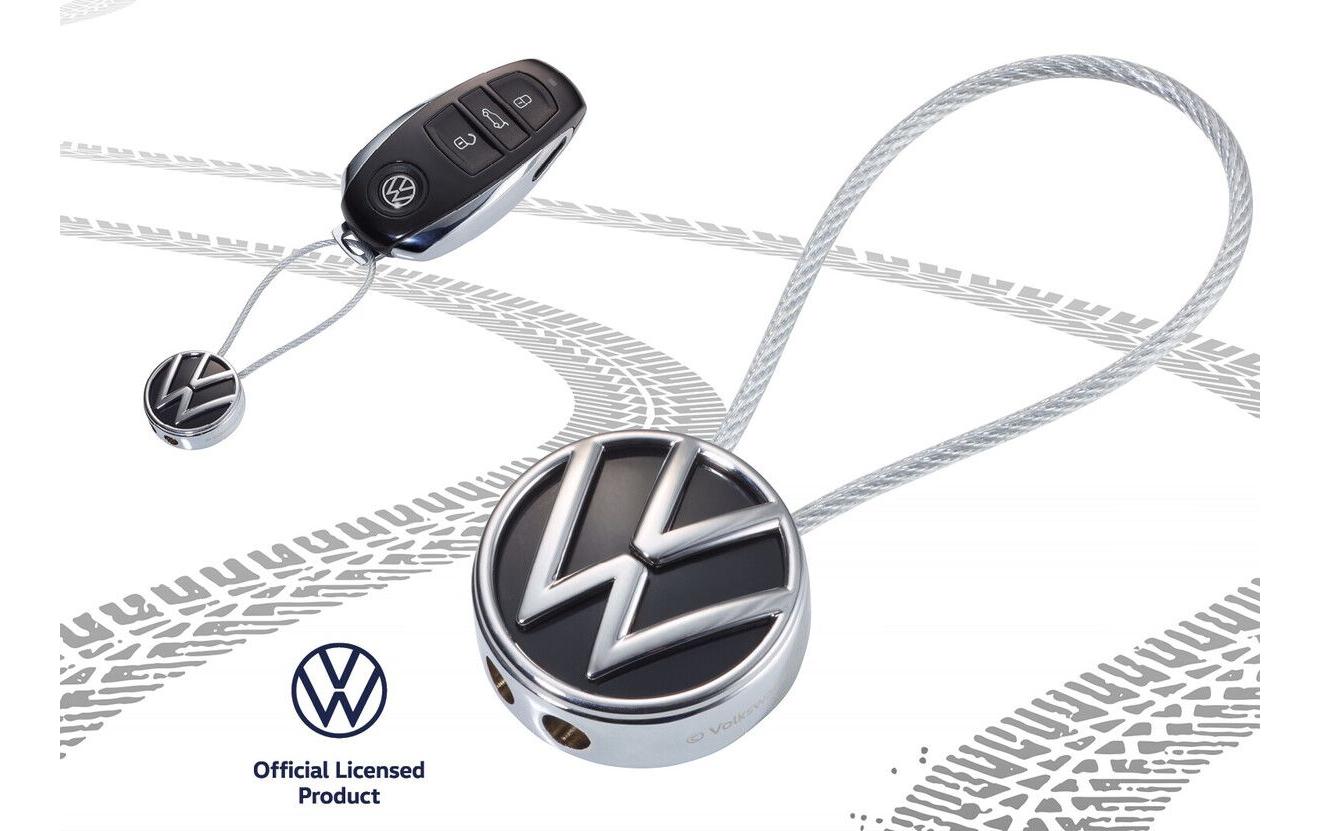 TROIKA Schlüsselanhänger VW Loop – Metall, Schwarz/Silber, 80 × 32 × 12 mm, 6er-Pack