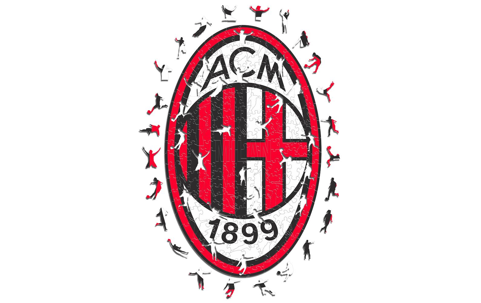Iconic Puzzles Puzzle AC Milan – 270 Teile – 37,5 × 37,5 cm – ab 10 J. – Holz
