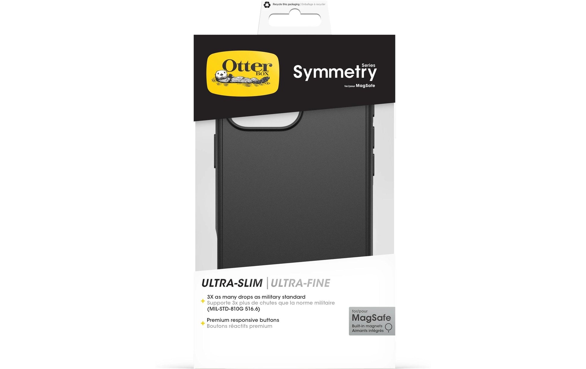 OtterBox Backcover Symmetry – für Apple iPhone 16 Pro Max – schwarz – MagSafe-kompatibel