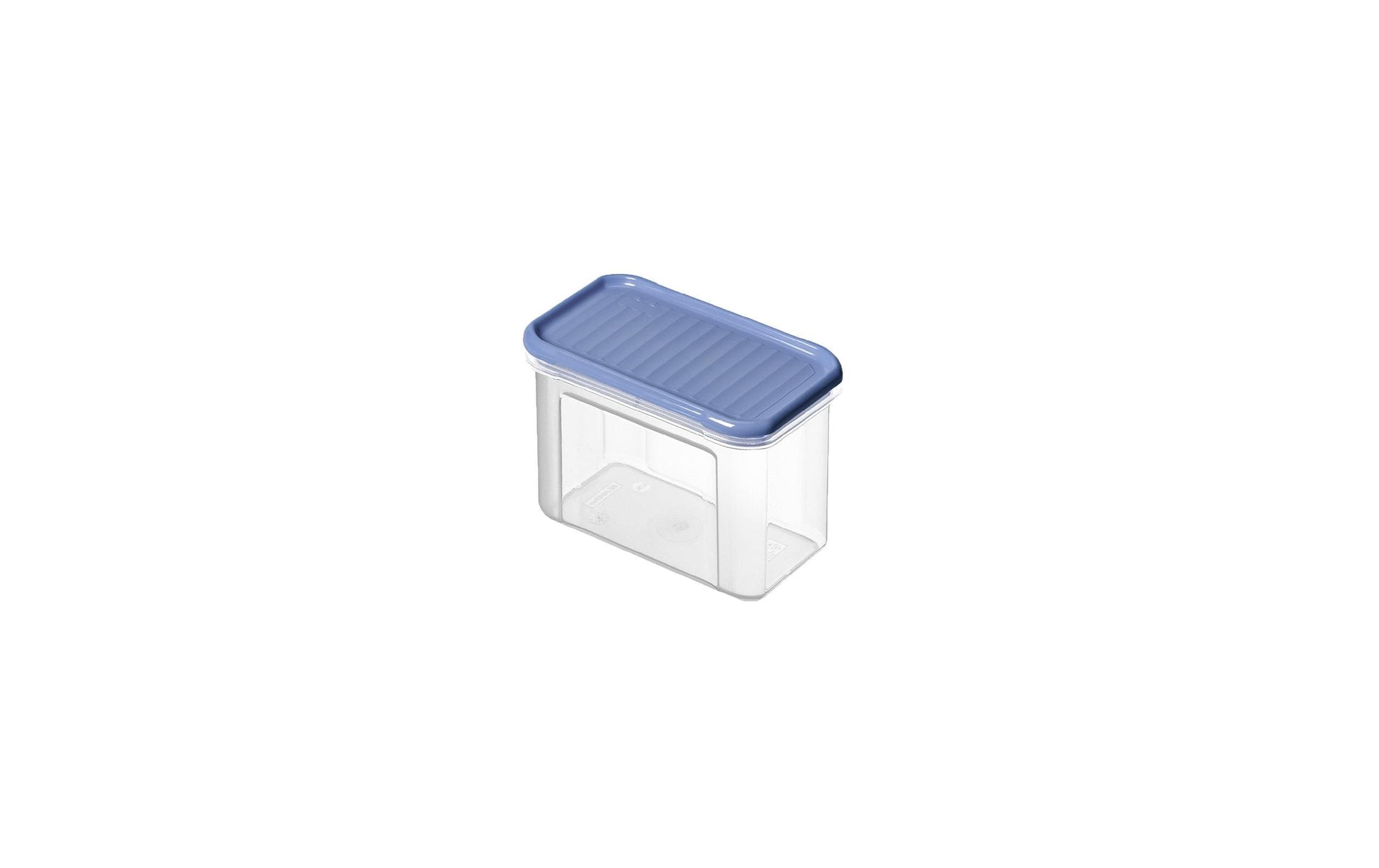 Rotho DOMINO – Vorratsdose 750 ml, 9 × 16,5 × 10 cm, Polypropylen (PP), transparent/blau