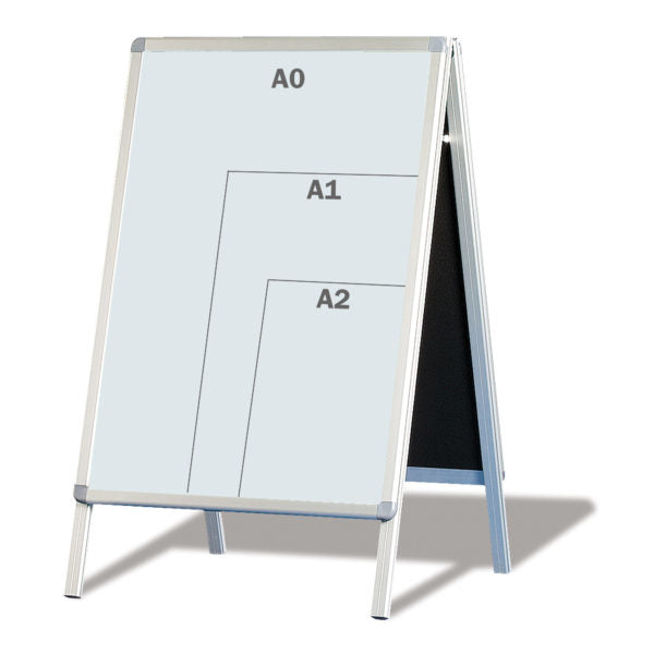 Franken Boden-Prospektständer Standard – für A0, weiss, Aluminium, 890×980×1440 mm