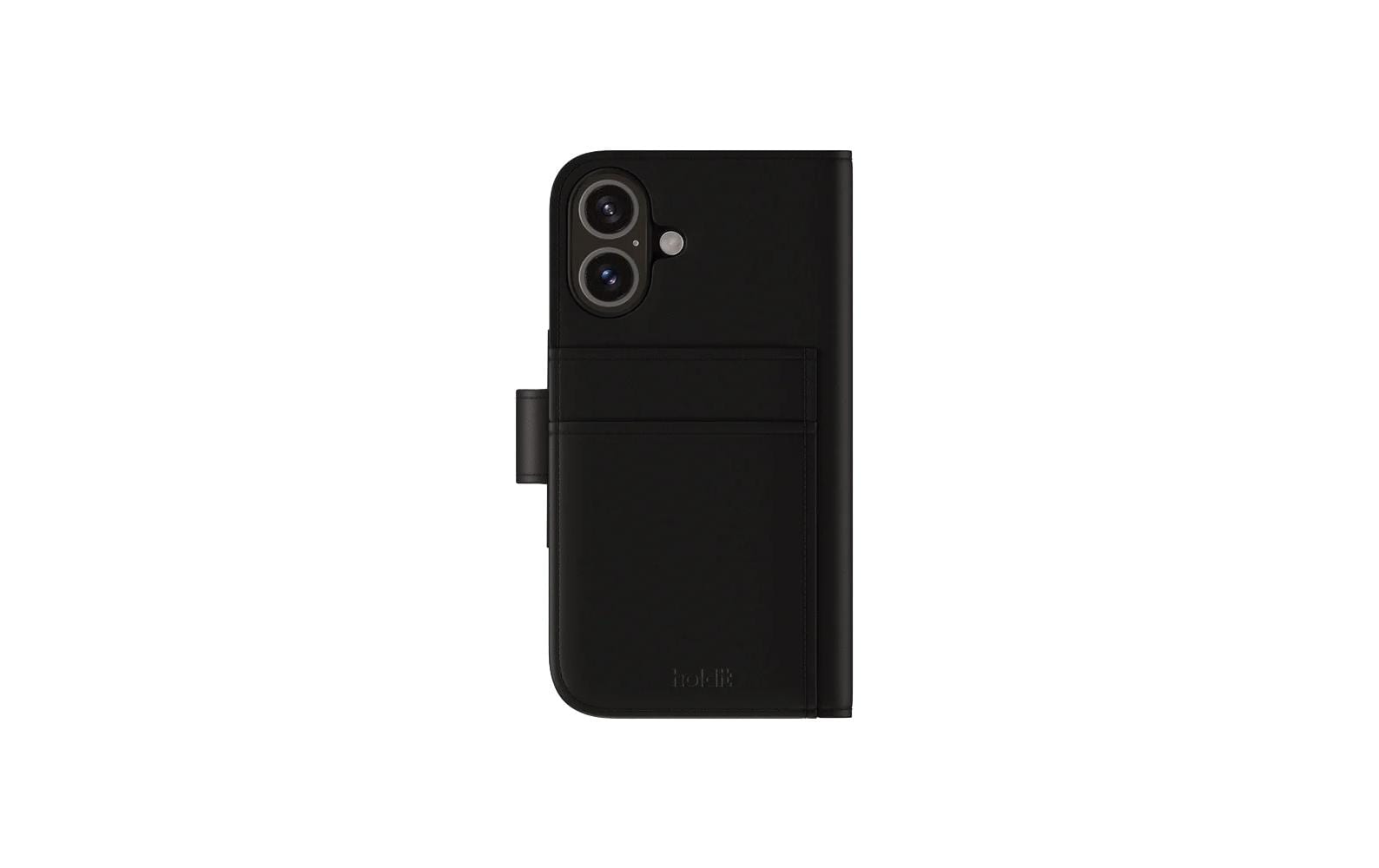 HoldIt Wallethülle – für Apple iPhone 16 Plus, MagSafe, 6 Kartenfächer, PC (recycelt), Schwarz