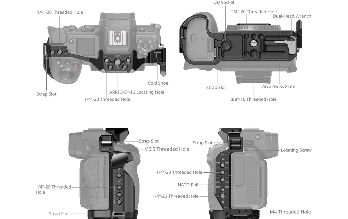 SmallRig Kamerakäfig – 152,2 × 113 × 62,7 mm, 170 g – 1/4", 3/8", Mikrofon-/Bildschirmanschluss – für Nikon Z