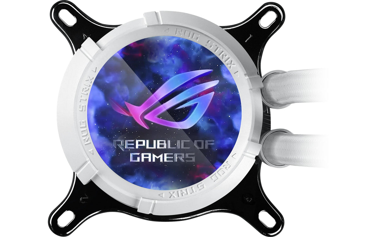 ASUS ROG STRIX LC III 360 ARGB – All-in-One Flüssigkeitskühler – 360 mm Radiator, 3×120 mm Lüfter, LCD, Weiss