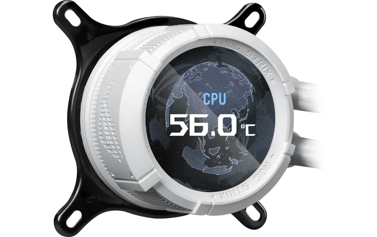 ASUS ROG STRIX LC III 360 ARGB – All-in-One Flüssigkeitskühler – 360 mm Radiator, 3×120 mm Lüfter, LCD, Weiss