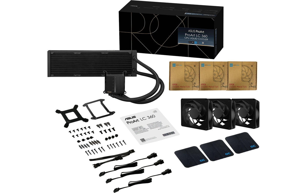 ASUS ProArt LC 360 – Flüssigkeitskühlung – 360 mm, 3×120 mm, 800–2200 U/min, für AM4, AM5, LGA 1700 und andere