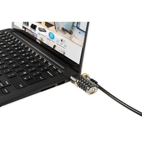 DELL Clicksafe Kabelschloss für Laptop – 1,8 m Kabel, Zahlenschloss, Karbonstahl, Schwarz
