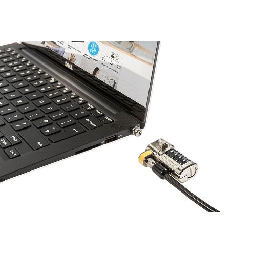 DELL Kabelschloss (Zahlenschloss, ClickSafe) für Laptops, 1,8 m – Schwarz/Edelstahl