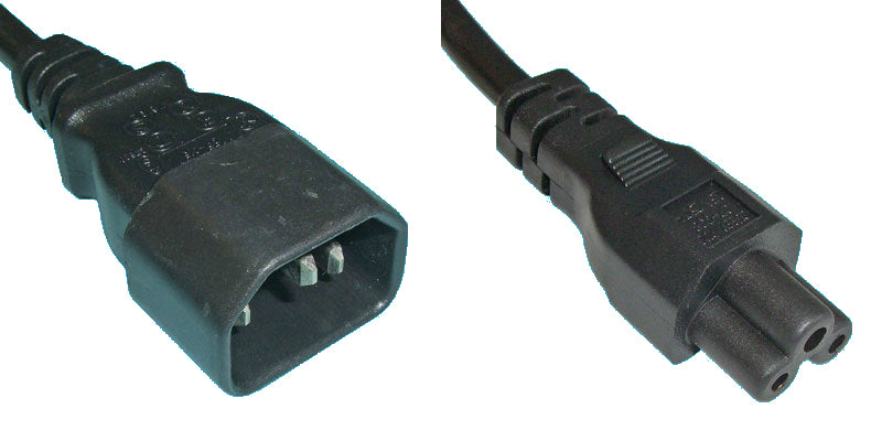 Diggelmann Netzkabel, IEC C14 auf IEC C5, angespritzt, 3 m, Schwarz