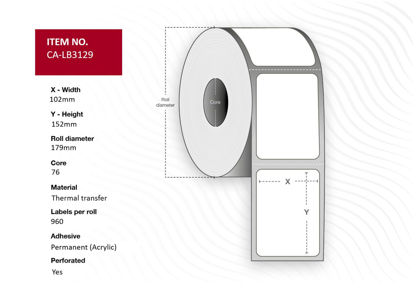Capture Etikettenrollen, 102 mm × 152 mm, weiss matt, beschichtet, permanentklebend, 4 Rollen