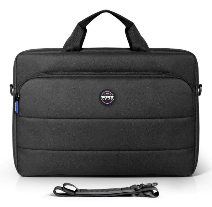 Port Designs ECO PORTLAND II Notebook-Tasche bis 16" – abnehmbarer Schultergurt, Fronttasche – Schwarz