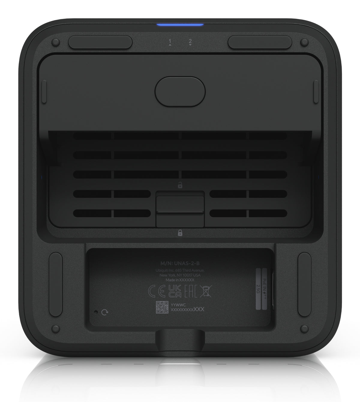Ubiquiti UNAS-2-B – 2-Bay Desktop NAS – ARM Cortex-A57 1,7 GHz (4-Kern), 4 GB RAM, 2,5GbE, für 3,5" HDD