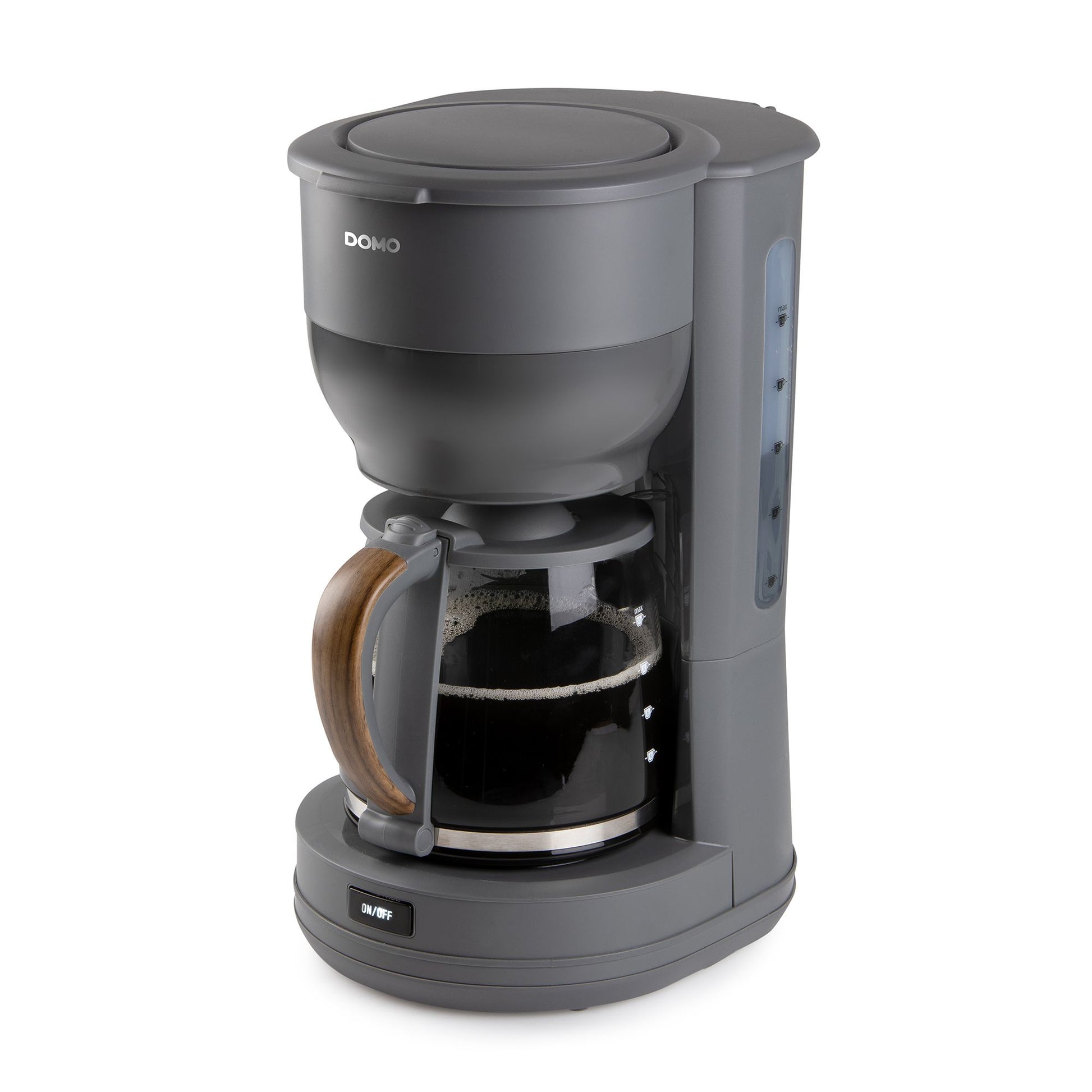 Domo DO754K Filterkaffeemaschine – 10 Tassen, 1,25 l, Melitta Filtertüten 1x4, Grau