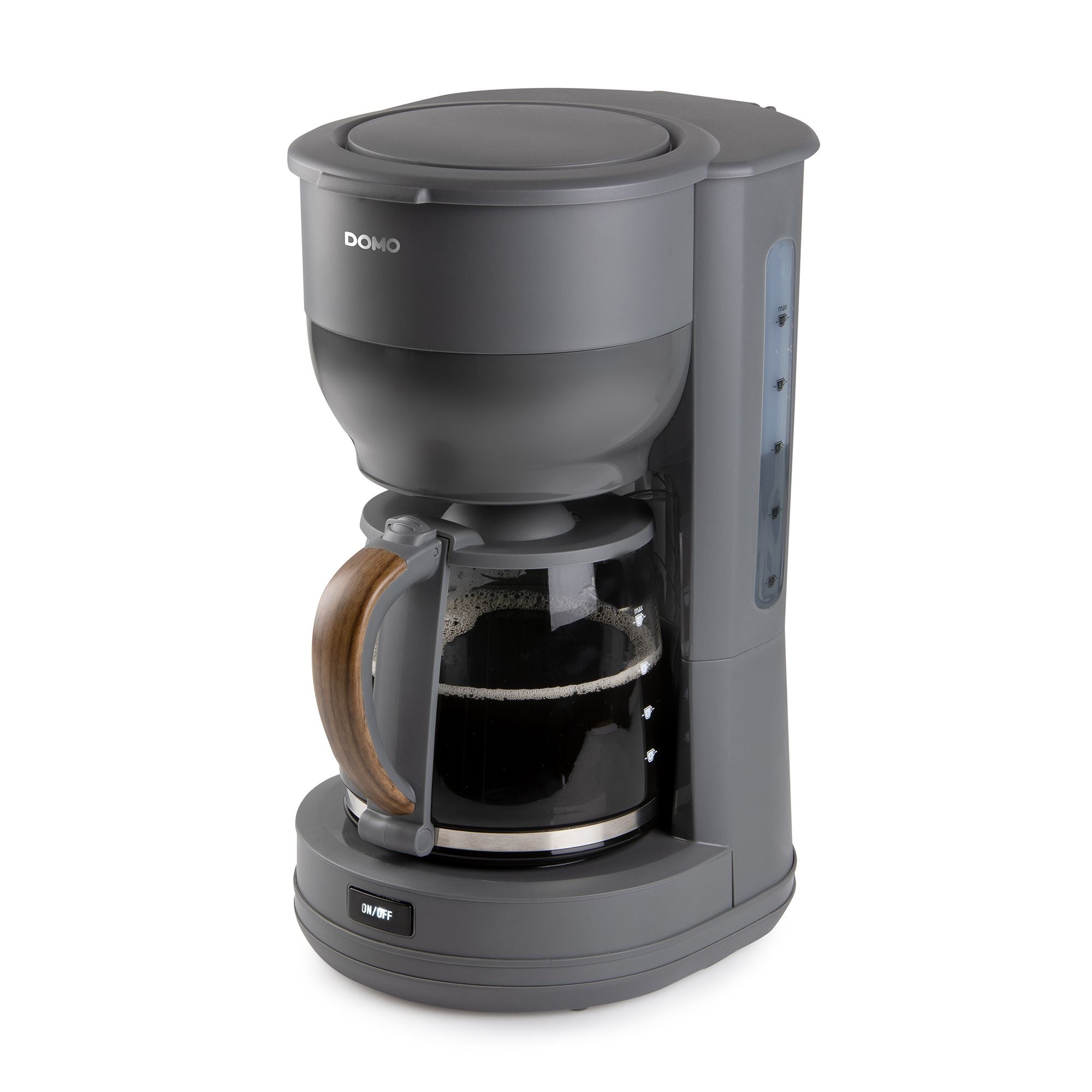 Domo DO754K Filterkaffeemaschine – 10 Tassen, 1,25 l, Melitta Filtertüten 1x4, Grau