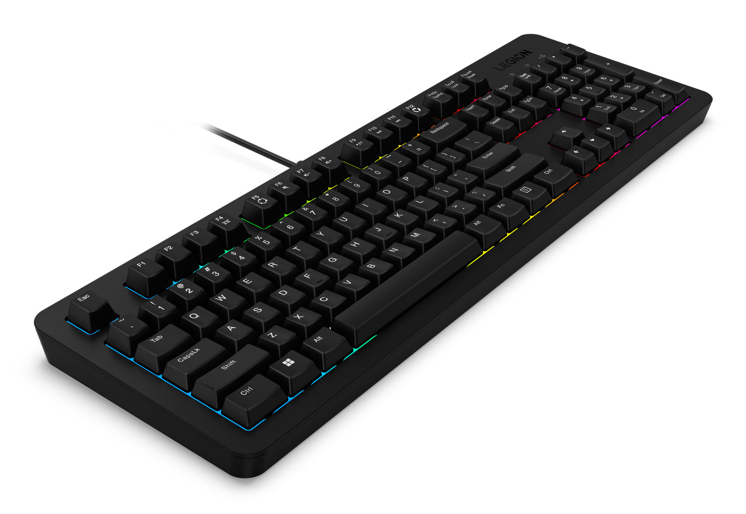 Lenovo K310 – Gaming-Tastatur – Membran – kabelgebunden, USB – QWERTY (US-INT) – RGB – Schwarz