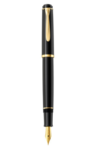 Pelikan P 200 vergoldet – Federspitze F – Schwarz – Patronen