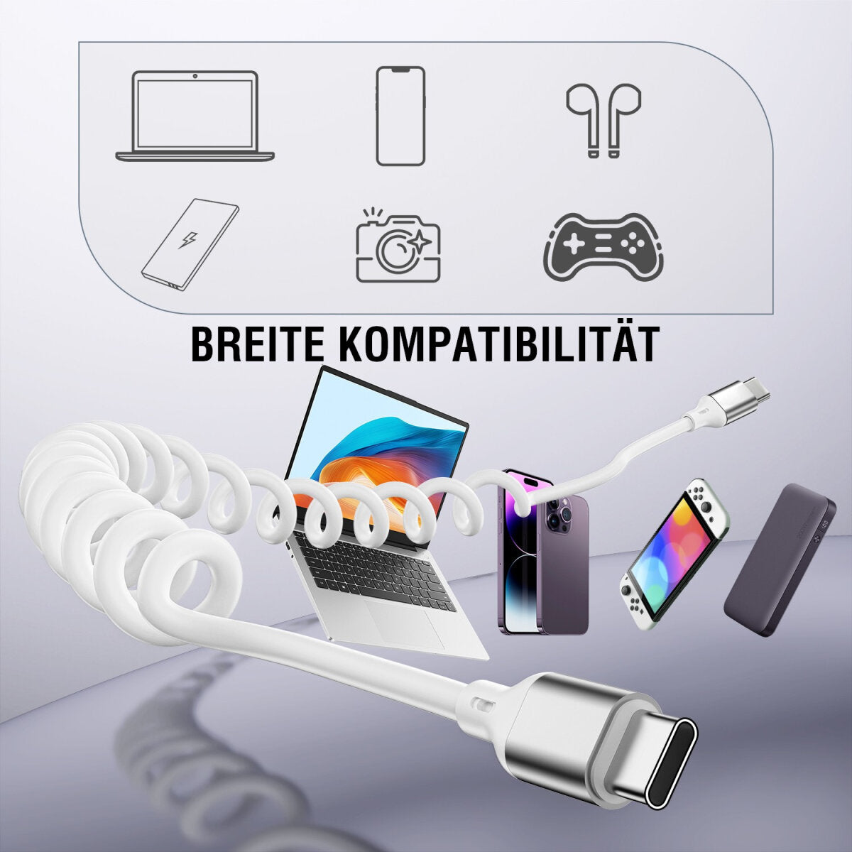 4smarts USB-Kabel, USB-C zu USB-C, 1,35 m, USB 2.0, Lade-/Datenkabel