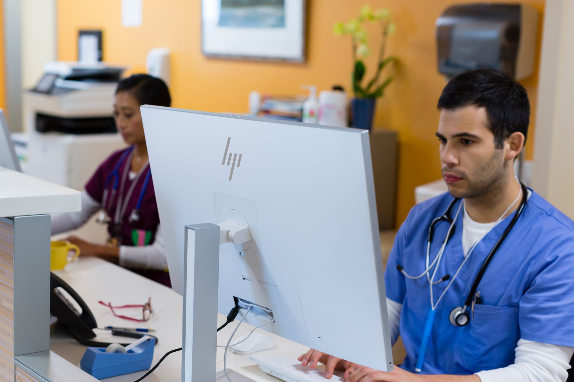 HP USB Tastatur Healthcare – Tastatur-Maus-Set – Membran, kabelgebunden – Weiss – für HP ProDesk/EliteDesk