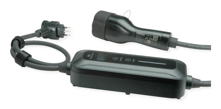 ROLINE E-Auto-Ladekabel 2300 W – Mode 2, einphasig – CEI23-50 (Typ L) & Typ 2, 3 m – für Typ-2-Fahrzeuge