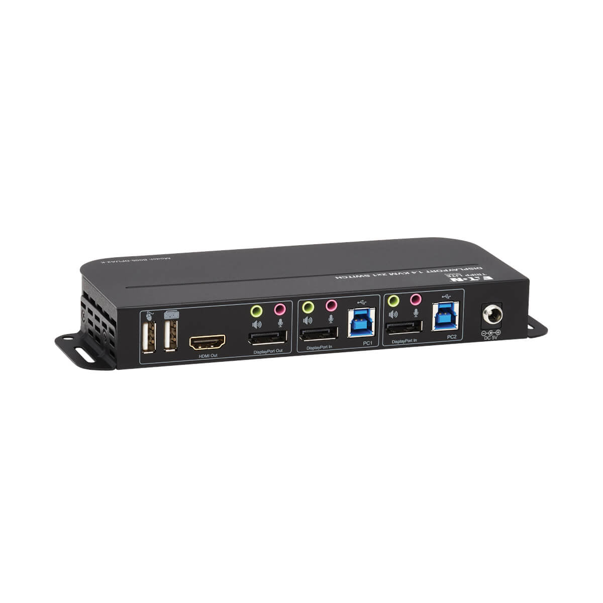 Tripp Lite B005-DPUA2-K – 2-Port DP/HDMI KVM-Switch, Dual-View – 4K/60 Hz, USB 3.0-Hub, Audio