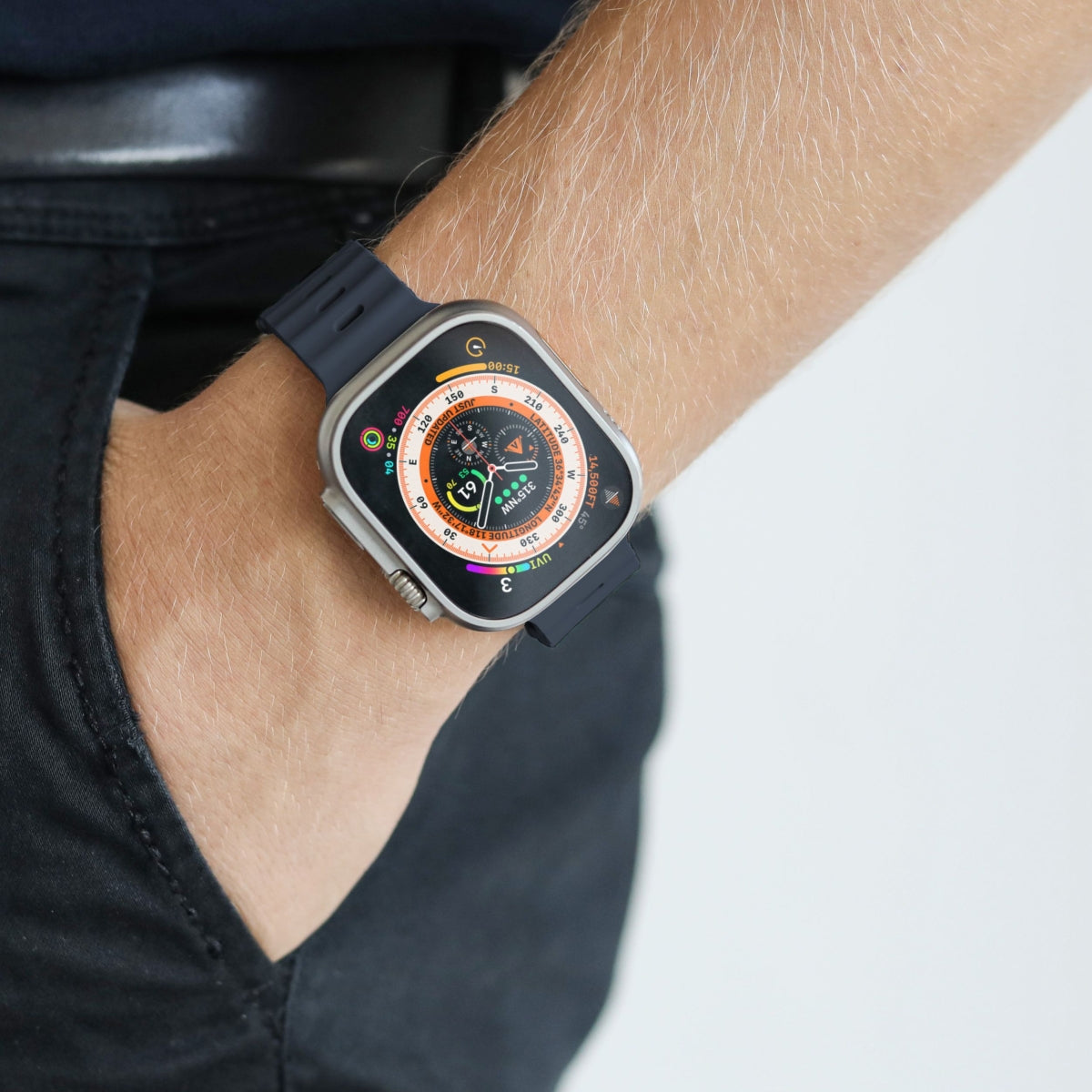 Vonmählen Wave Band 2 – Sportarmband, Navy, für Apple Watch 44–49 mm