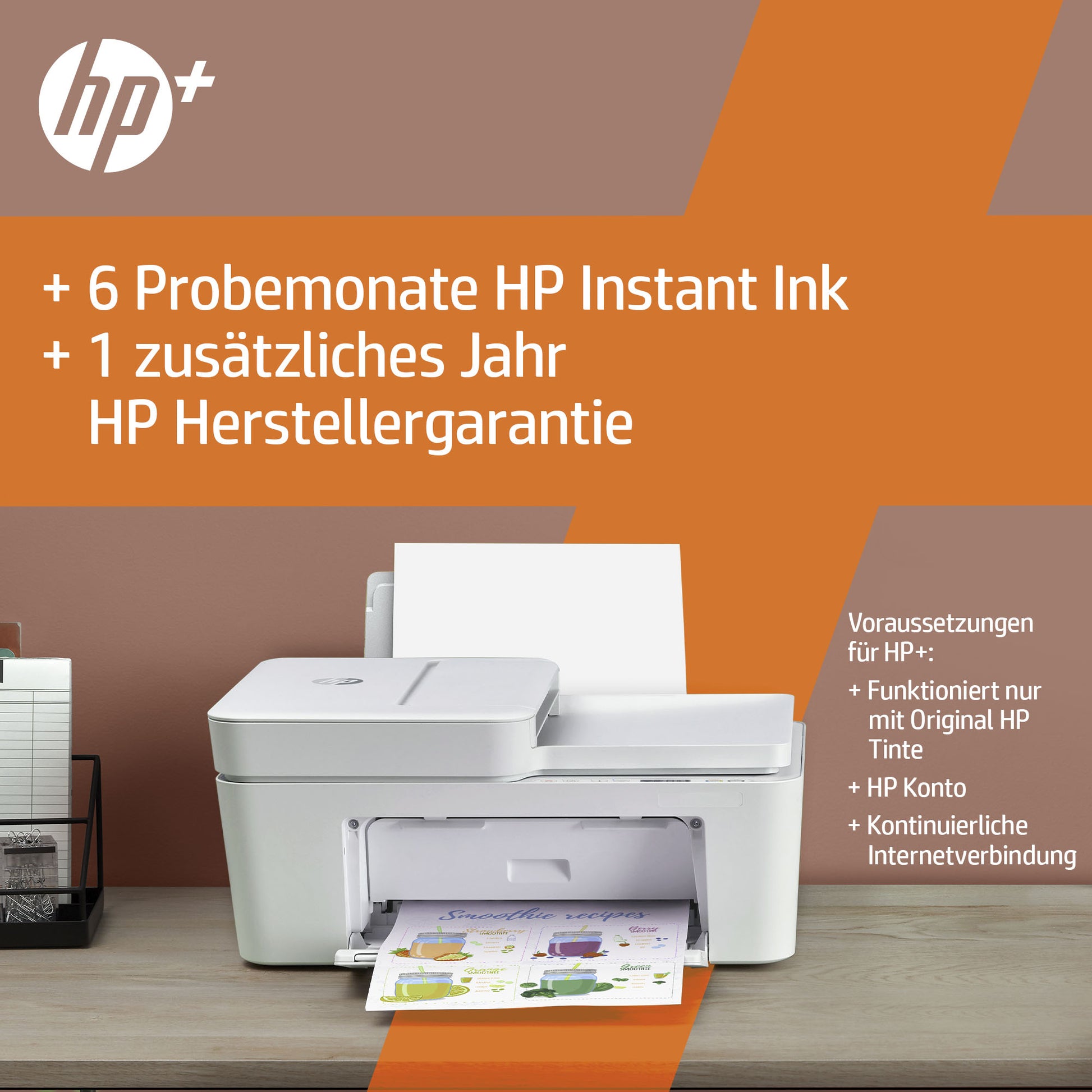HP DeskJet 4110e – Farbtintenstrahl-Multifunktionsdrucker, A4, 4-in-1, Duplex, ADF, WLAN, AirPrint
